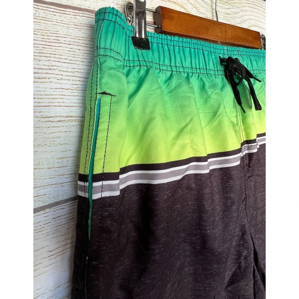 Burnside Trunk Swim Shorts Mens Size XLarge Black & Green Stretch Shorts New